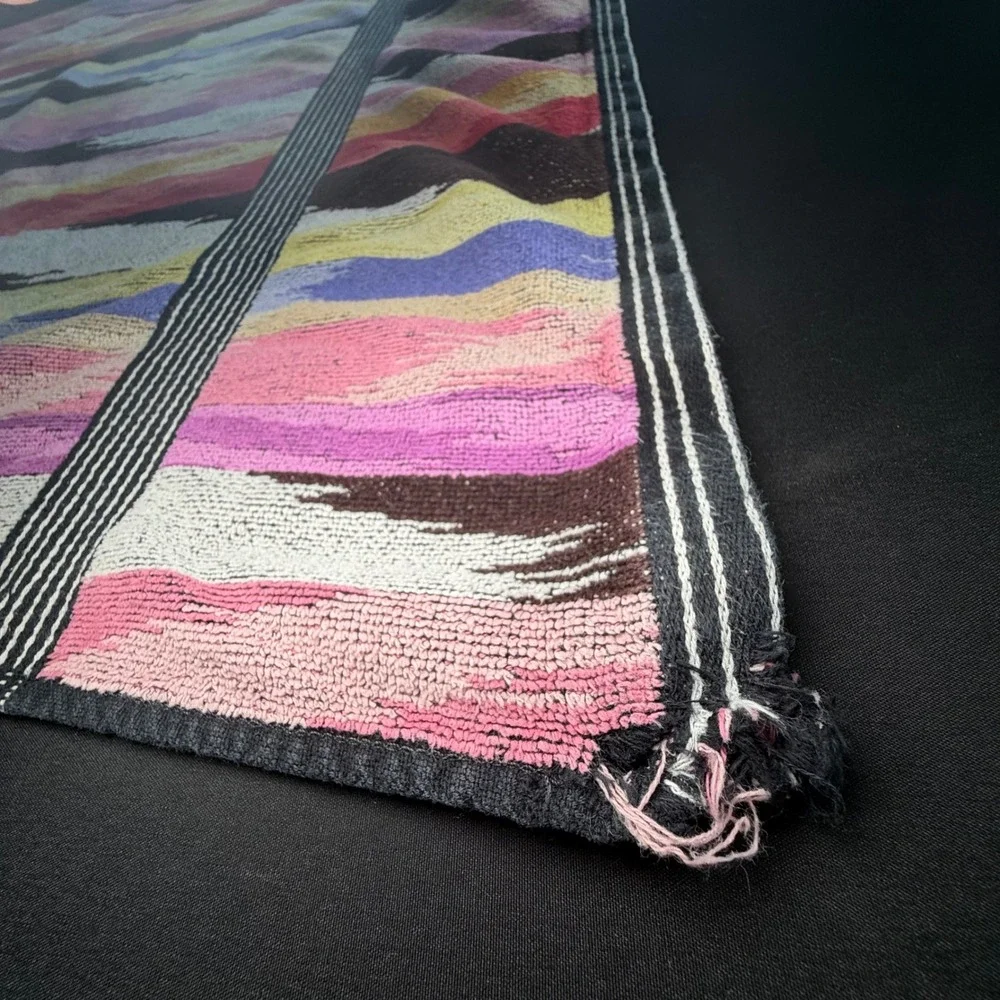Missoni Home Bath Towel 37x54 Multicolor Yari Ikat‎ Zigzag Cotton Design Italy